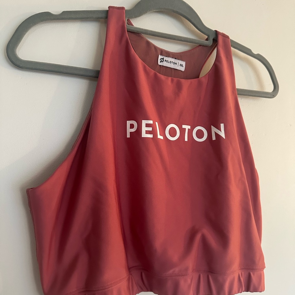 Peloton Women’s High Neck Crop Tank Top‎ Sports Bra XXL EUC - Picture 3 of 5